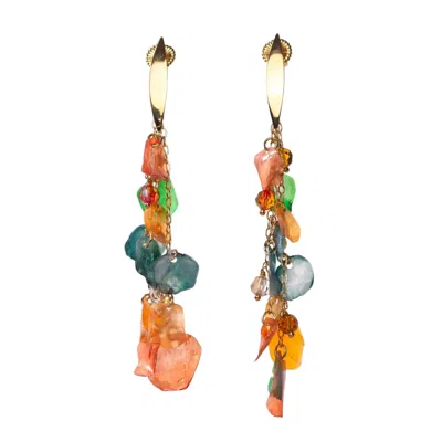 Alma Dos Mares Coral Rain Earring In Blue