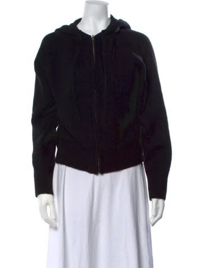 Pre-owned Almina Concept Merino Wool Open Front Sweater In Black