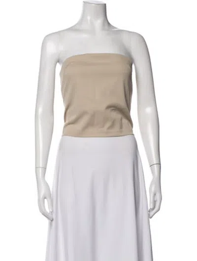 Pre-owned Almina Concept Strapless Crop Top In Neutrals