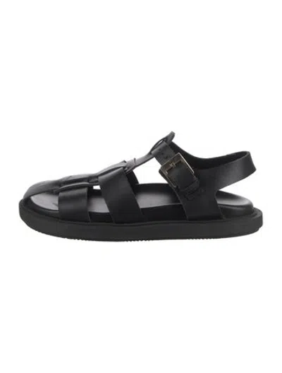 Pre-owned Alohas Leather Flats In Black