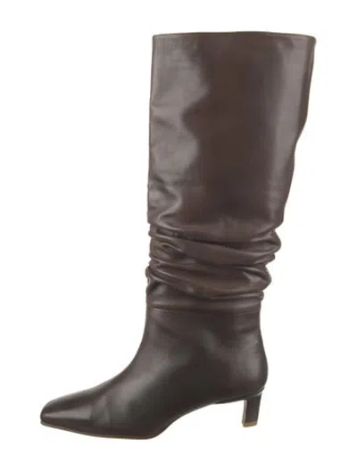 Pre-owned Alohas Leather Slouch Boots In Brown