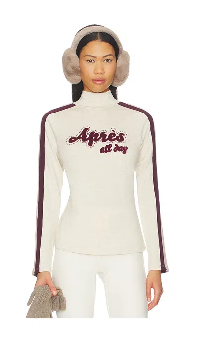 Alp N Rock Apres All Day Mockneck Sweater In Heather Ivory & Rose