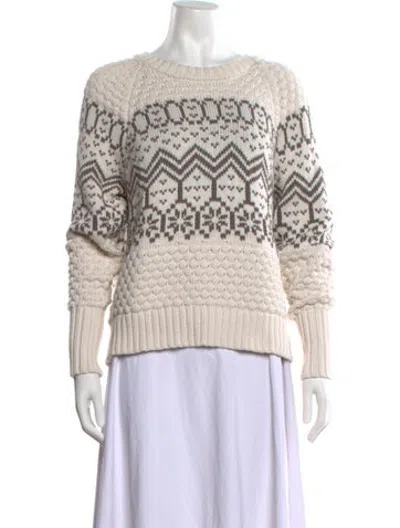 Pre-owned Alp N Rock Graphic Print Crew Neck Sweater In Neutrals