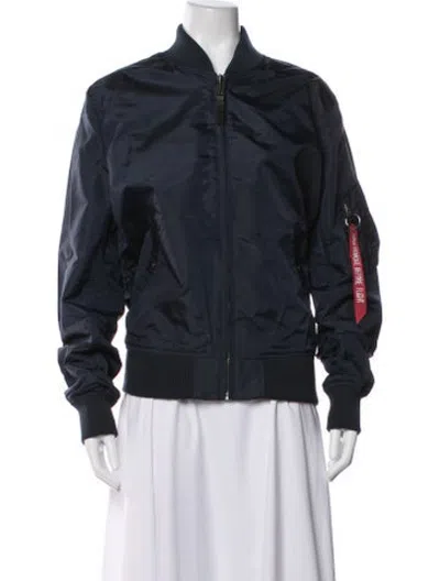 Pre-owned Alpha Industries Bomber Jacket W/ Tags In Blue
