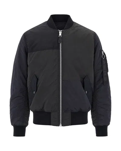 Alpha Industries Bomber Jacket With Ribbed Trim In Black