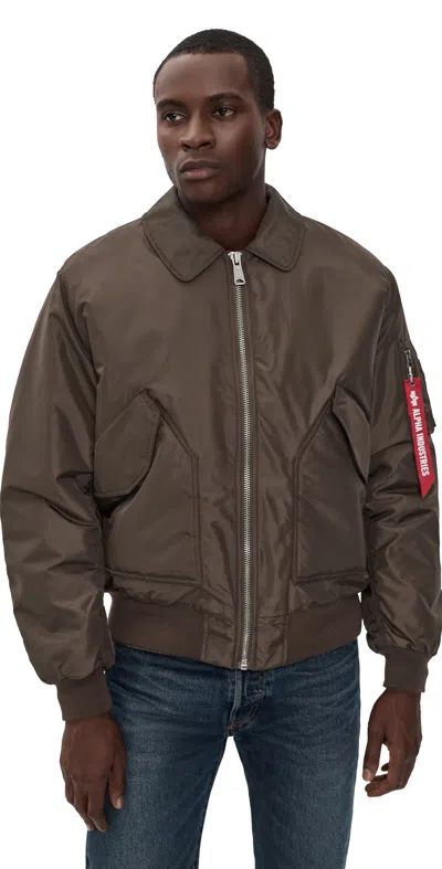 Alpha Industries Cwu 45/p Relaxed Fit Flight Jacket Hickory In Brown