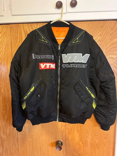Pre-owned Alpha Industries X Vetements Racing Bomber Jacket In Black