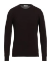 Alpha Studio Man Sweater Dark Brown Size 42 Wool, Cashmere