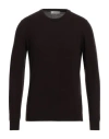 Alpha Studio Man Sweater Dark Brown Size 40 Wool, Cashmere