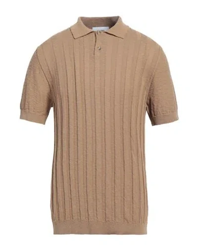Alpha Studio Man Sweater Light Brown Size 42 Cotton In Beige