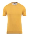 Alpha Studio Man Sweater Ocher Size 42 Cotton In Yellow
