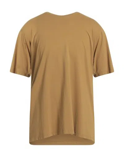 Alpha Studio Man T-shirt Camel Size 36 Cotton, Elastane In Beige