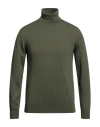 Alpha Studio Man Turtleneck Military Green Size 40 Cashmere