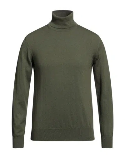 Alpha Studio Man Turtleneck Military Green Size 40 Cashmere