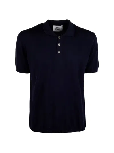 Alpha Studio Short-sleeve Polo Shirt In Black