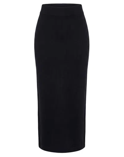 Alpha Studio Woman Midi Skirt Midnight Blue Size 12 Merino Wool In Black