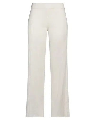 Alpha Studio Woman Pants Ivory Size 6 Linen, Cotton In White