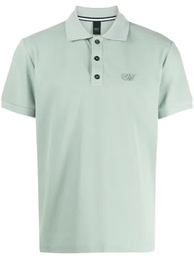 Alpha Tauri Logo-appliqué Piqué Polo Shirt In Green