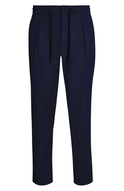 Alphatauri Pocas Pleat Front Water Resistant Stretch Performance Pants In Navy