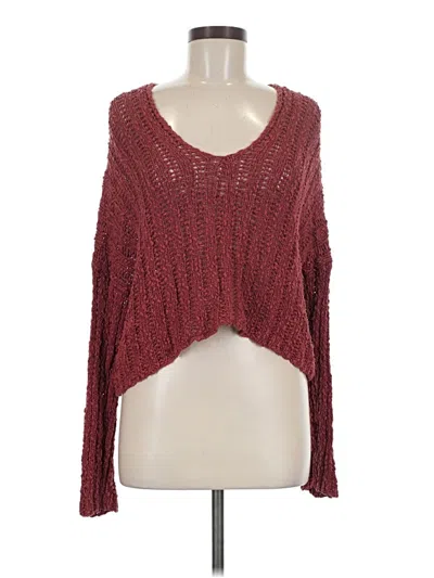 Pre-owned Altar'd State Pullover Sweater In Burgundy