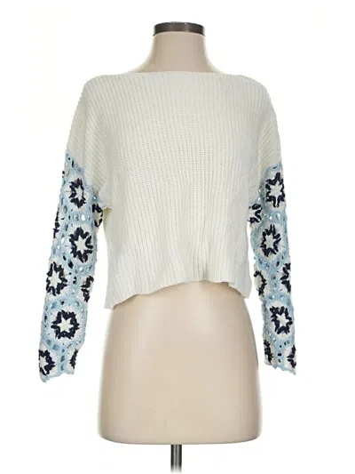 Pre-owned Altar'd State Pullover Sweater In White