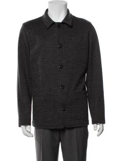 Pre-owned Altea Houndstooth Print Jacket In Grey