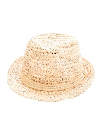Pre-owned Altea Straw Fedora Hat In Neutrals