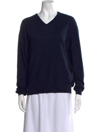 Pre-owned Altea V-neck Sweater W/ Tags In Blue