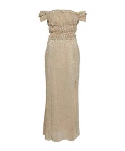 Altuzarra Embellished Silk Gown In Nude