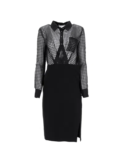 Pre-owned Altuzarra Ludovicio Gingham Midi Dress In Black