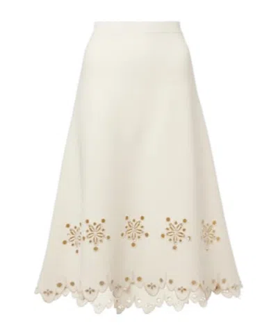 Altuzarra Melly Fan-shaped Crepe Midi Skirt In Neutral