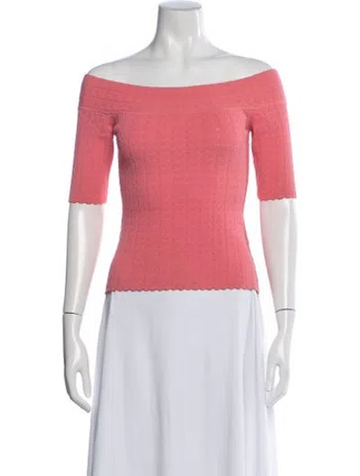 Pre-owned Altuzarra Patterned Off-the-shoulder Sweater In Pink
