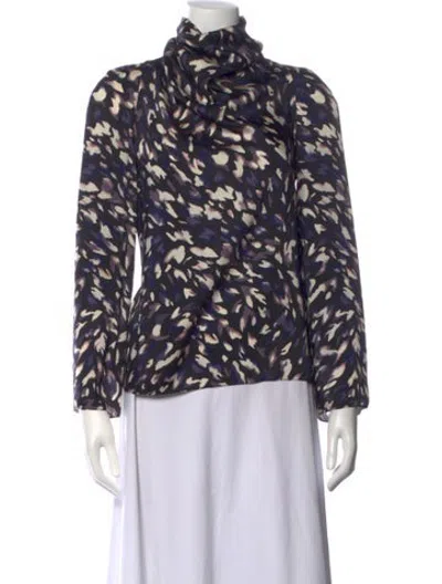 Pre-owned Altuzarra Printed Cowl Neck Blouse In Multicolor