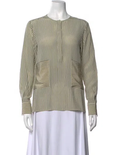 Pre-owned Altuzarra Silk Striped Blouse In Neutrals