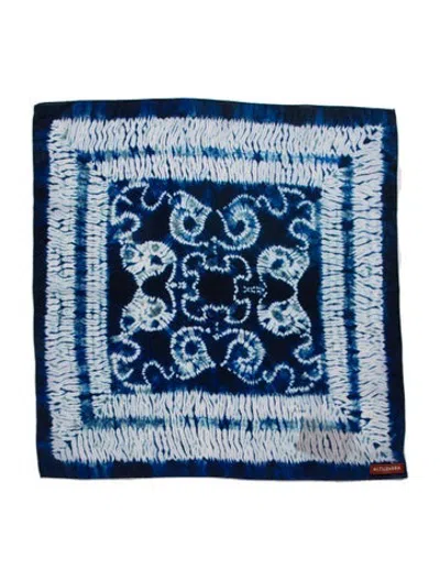 Pre-owned Altuzarra Silk Tie-dye Print Scarf In Blue