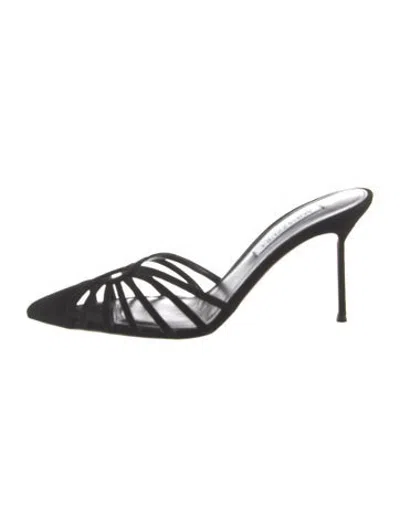 Pre-owned Altuzarra Suede Mules In Black