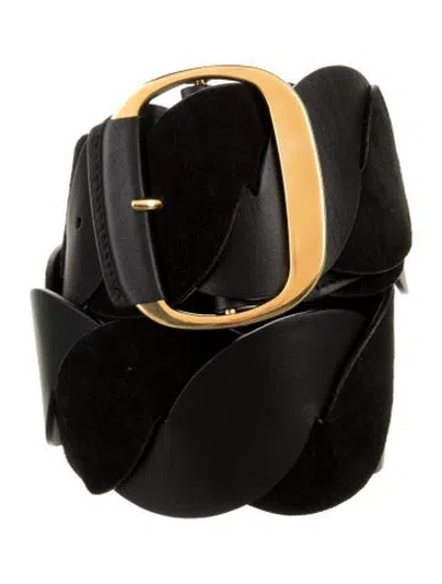 Pre-owned Altuzarra Wide Leather Waist Belt In Black