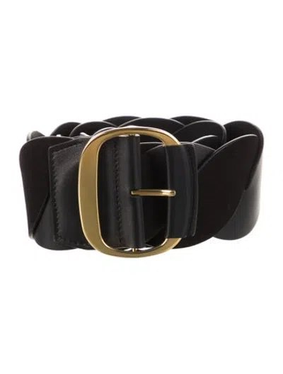 Pre-owned Altuzarra Wide Leather Waist Belt In Black