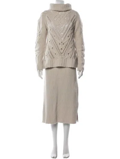 Pre-owned Altuzarra Wool Braided Accents Skirt Set In Neutrals