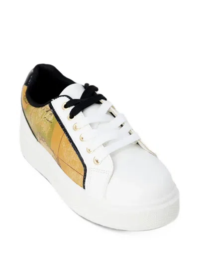 Alviero Martini 1° Classe Geo Classic World Map-print Sneakers In White
