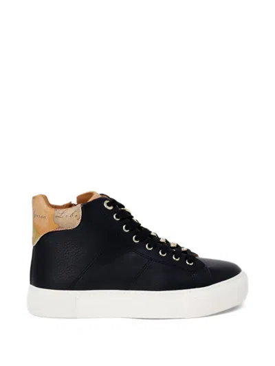 Alviero Martini 1° Classe Geo Map High-top Sneakers In Black