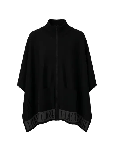 Alviero Martini 1° Classe Logo-print Zip-up Cape In Black