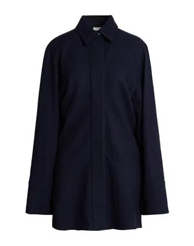 Alysi Chocolat Woman Mini Dress Navy Size 4 Virgin Wool In Blue