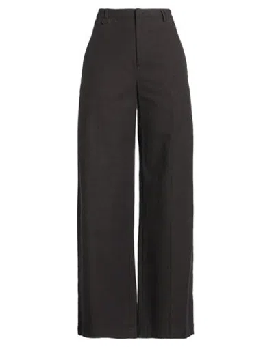 Alysi Crème Woman Pants Dark Brown Size 4 Cotton, Elastane
