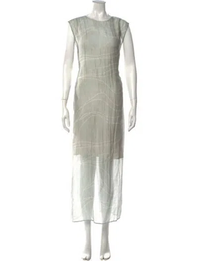 Pre-owned Alysi Printed Long Dress In Green