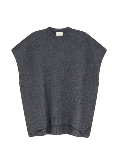 Alysi Sleeveless Boxy-fit Sweater In Gray