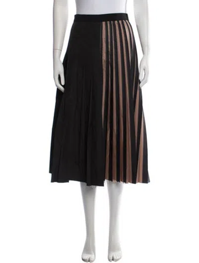 Pre-owned Alysi Striped Midi Length Skirt In Black