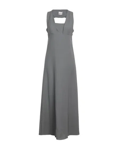 Alysi Woman Maxi Dress Grey Size 8 Viscose, Cotton, Elastane