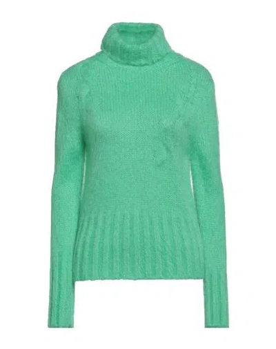 Alysi Woman Turtleneck Green Size Xs Acrylic, Polyamide, Mohair Wool, Wool