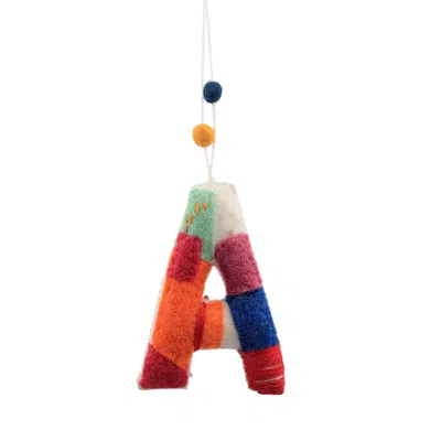 Aman Imports Felt Tie Dye Embroidered Hanging A Ornament